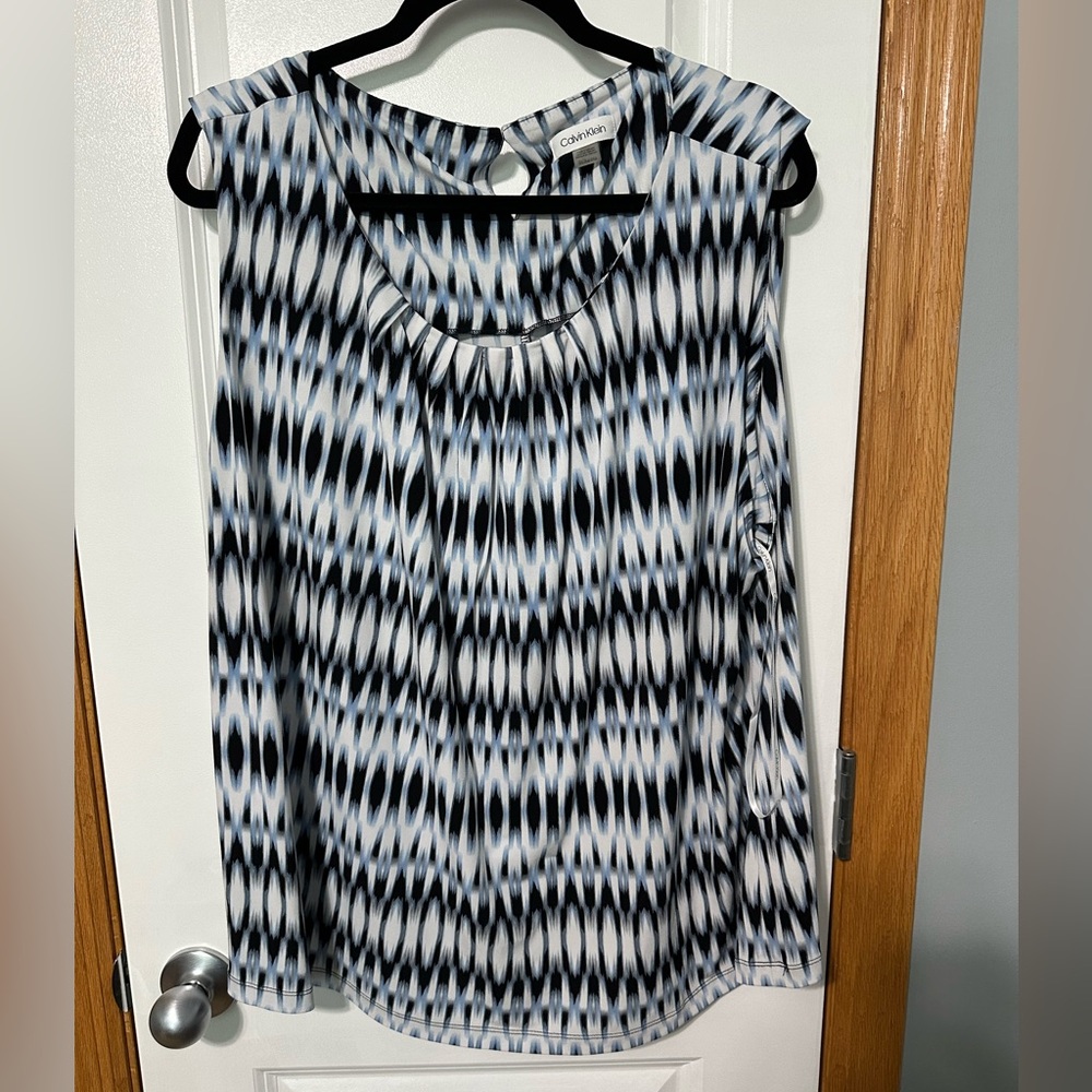 Chico's Black and White Patterned Blouse